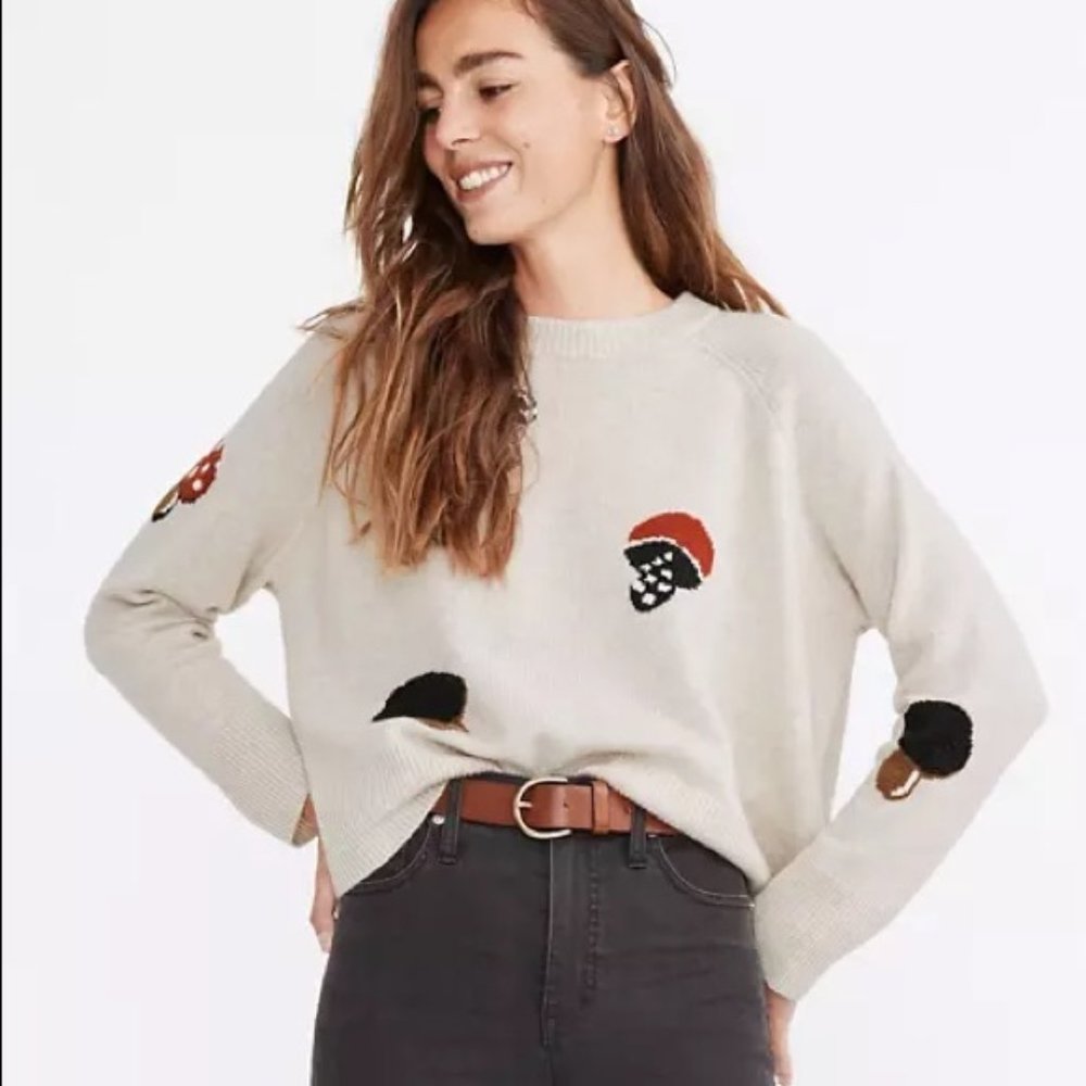 MADEWELL 🍄 Intarsia Mushroom Sweater XS